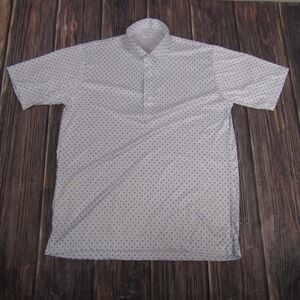 Collars & Co. Polo Shirt Mens Extra Large White Dress Collar Relaxed Micro Print